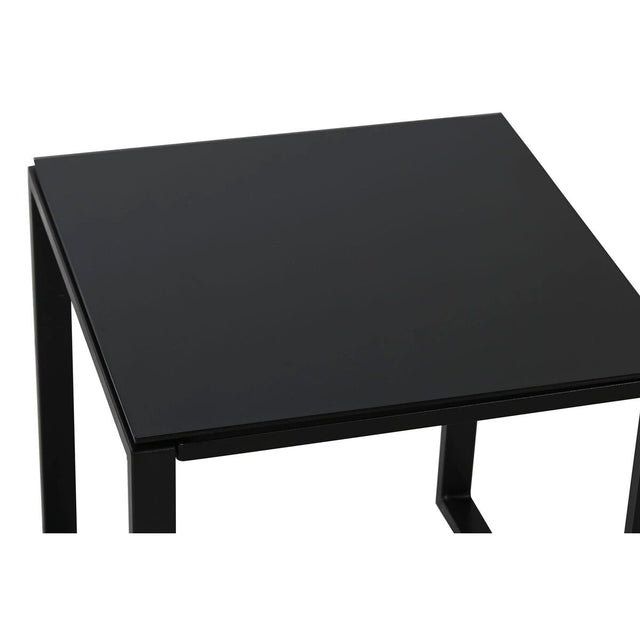 Ensemble Table + 2 Chaises Home ESPRIT Noir Acier 59 x 61,5 x 74 cm
