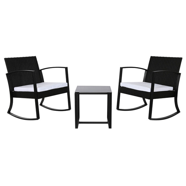 Ensemble Table + 2 Chaises Home ESPRIT Noir Acier 59 x 61,5 x 74 cm